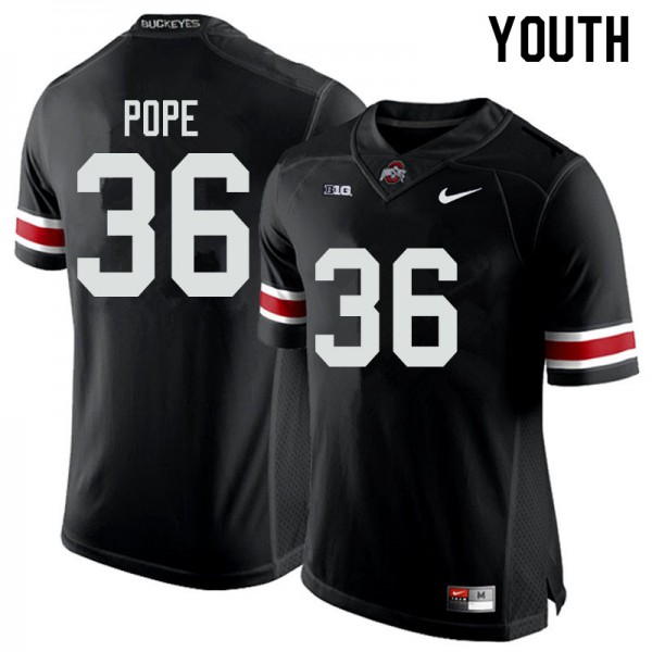 Ohio State Buckeyes #36 K'Vaughan Pope Youth Player Jersey Black OSU76211